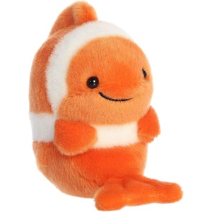 Aurora® Playful Rolly Pet™ Comic Clown Fish™ Stuffed Animal – Compact Size for On-the-Go Fun – for Adults, Kids, Birthdays, and Anniversaries – Orange 5.5 Inches
