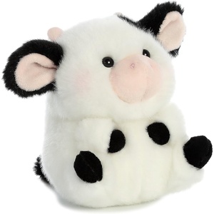 Aurora® Playful Rolly Pet™ Precious Panda™ Stuffed Animal – Compact Size for On-the-Go Fun – for Adults, Kids, Birthdays, and Anniversaries – White 4 Inches(DAISY COW)