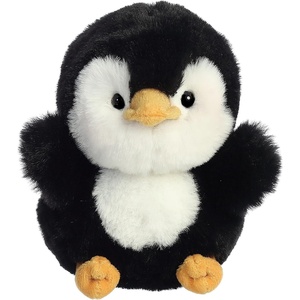 Aurora® Playful Rolly Pet™ Precious Panda™ Stuffed Animal – Compact Size for On-the-Go Fun – for Adults, Kids, Birthdays, and Anniversaries – White 4 Inches(PEEWEE PENGUIN)