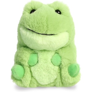 Aurora® Playful Rolly Pet™ Riberto Frog™ Stuffed Animal – Compact Size for On-the-Go Fun – for Adults, Kids, Birthdays, and Anniversaries – Green 5 Inches