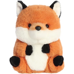Aurora® Round Rolly Pet™ Finley Fox™ Stuffed Animal – Adorable Companions – On-The-Go Fun – Orange 5 Inches