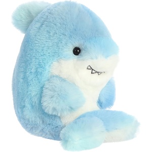 Aurora® Round Rolly Pet™ Sutton Shark™ Stuffed Animal – Adorable Companions – On-The-Go Fun – Blue 5 Inches