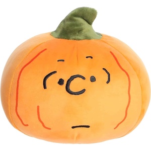 Aurora Spooky Peanuts Charlie Brown Pumpkin Stuffed Animal – Officially Licensed Toys for All Snoopy Fans – Perfect for Halloween Decorations and Gifts – Orange 7.5 Inches