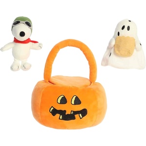 Aurora Spooky Peanuts Peanuts Pumpkin Tote Stuffed Animal – Officially Licensed Toys for All Snoopy Fans – Perfect for Halloween Decorations and Gifts – Multicolor 8 Inches