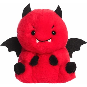 Aurora® Spooky Rolly Pet™ Danny Devil™ Stuffed Animal – Compact Size for On-the-Go Fun – Perfect for Halloween Decorations and Gifts – Red 5 Inches