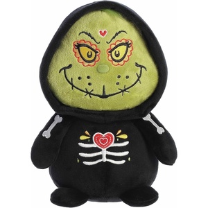 Aurora® Whimsical Dr. Seuss™ Día De Los Muertos Grinch Stuffed Animal – Officially Licensed Plush for Decorations and Play – Perfect for Kids and Adults – Green 9 Inches