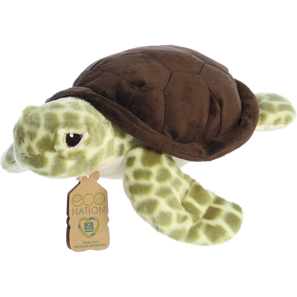 image:imageAurora Responsibly Made Eco Nation Eco Hugs Sea Turtle Stuffed Animal  Ideal for Playtime Adventures  Perfect for Birthdays or Just Because  Green 125 Inches