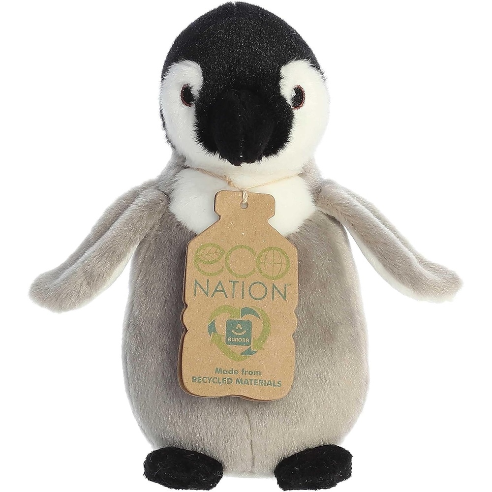 image:imageAurora Responsibly Made Eco Nation Eco Softies Baby Emperor Penguin Stuffed Animal  Ideal for Playtime Adventures  Perfect for Birthdays or Just Because  Grey 8 Inches