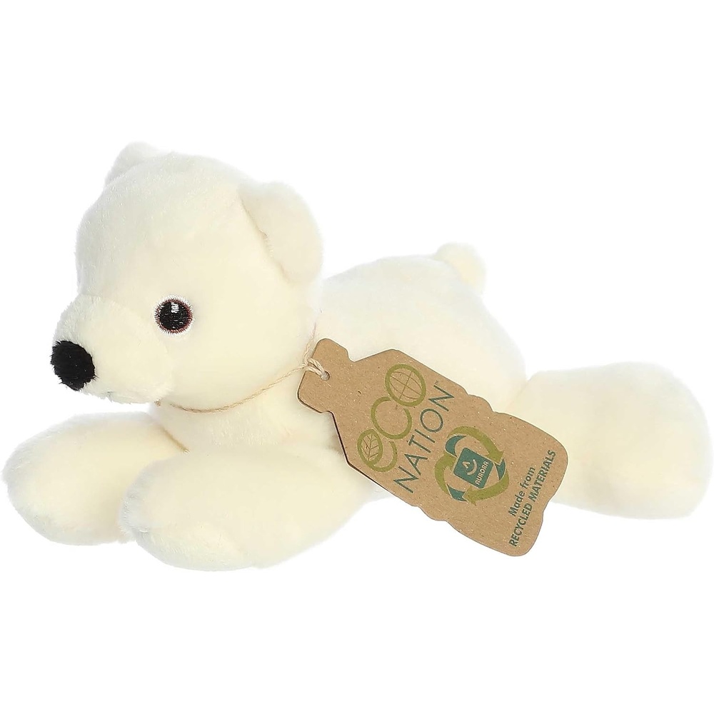 image:imageAurora Responsibly Made Eco Nation Eco Softies Polar Bear Stuffed Animal  Ideal for Playtime Adventures  Perfect for Birthdays or Just Because  White 8 Inches