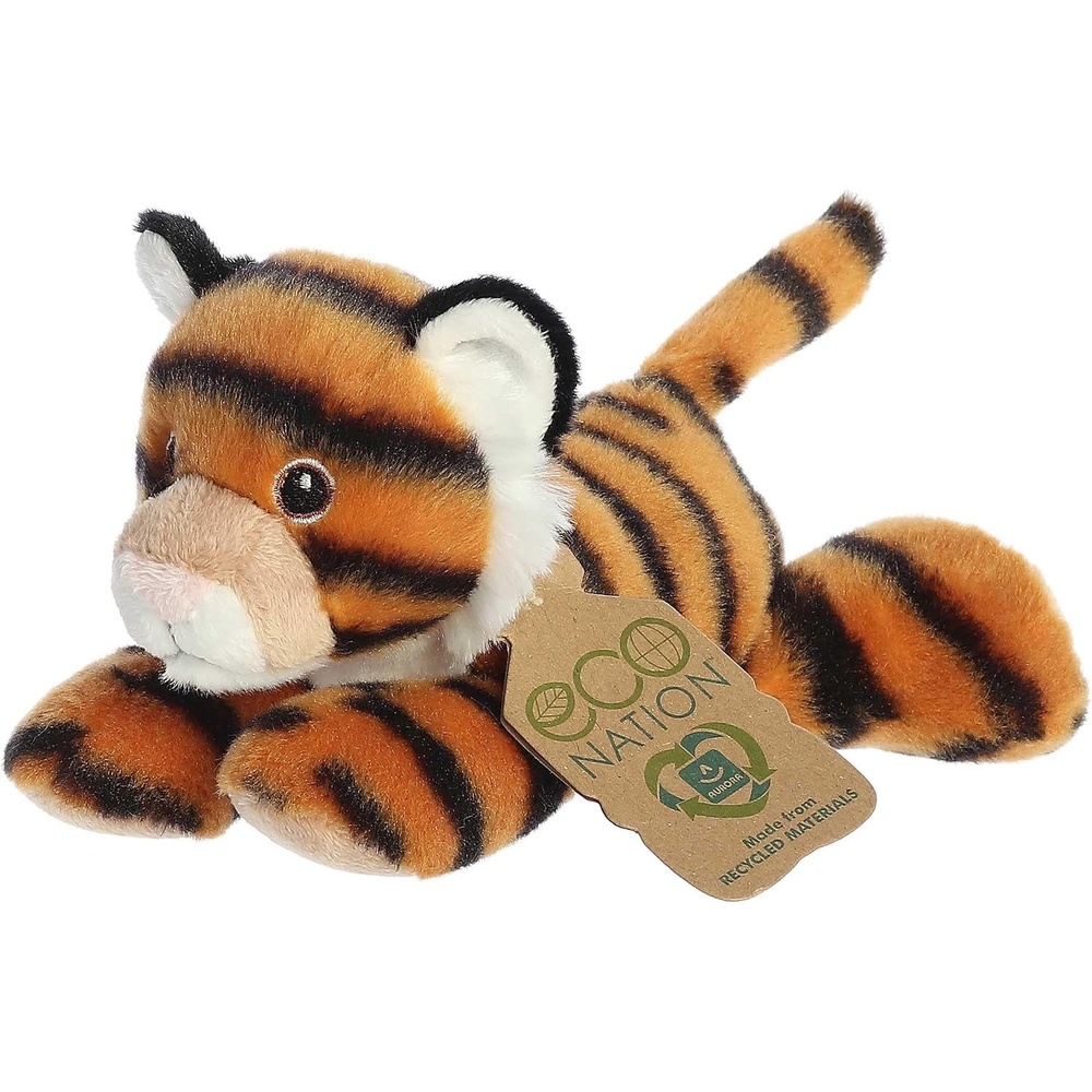 image:imageAurora Responsibly Made Eco Nation Eco Softies Tiger Stuffed Animal  Ideal for Playtime Adventures  Perfect for Birthdays or Just Because  Orange 8 Inches