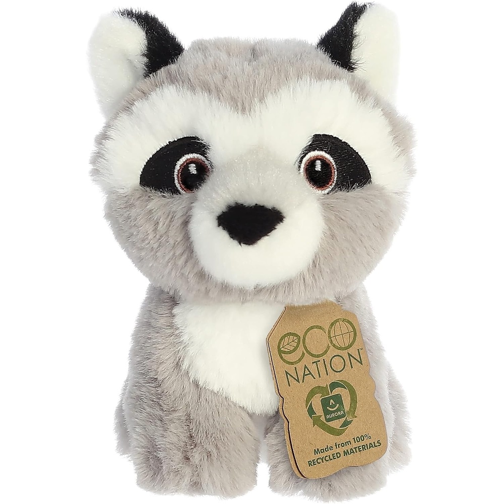 image:imageAurora Responsibly Made Eco Nation Raccoon Stuffed Animal  Ideal for Playtime Adventures  Perfect for Birthdays or Just Because  Gray 5 Inches