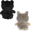 Aurora® Responsibly Made Eco Nation™ Reversible Eco Pairs: Black Bear and Wolf Stuffed Animal – Ideal for Playtime Adventures – Perfect for Birthdays or Just Because – 6.5 Inches