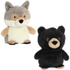 Aurora® Responsibly Made Eco Nation™ Reversible Eco Pairs: Black Bear and Wolf Stuffed Animal – Ideal for Playtime Adventures – Perfect for Birthdays or Just Because – 6.5 Inches