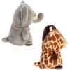 Aurora® Responsibly Made Eco Nation™ Reversible Eco Pairs: Elephant and Giraffe Stuffed Animal – Ideal for Playtime Adventures – Perfect for Birthdays or Just Because – 6.5 Inches