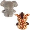 Aurora® Responsibly Made Eco Nation™ Reversible Eco Pairs: Elephant and Giraffe Stuffed Animal – Ideal for Playtime Adventures – Perfect for Birthdays or Just Because – 6.5 Inches