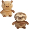 Aurora® Eco-Friendly Eco Nation™ Reversible Eco Pairs: Capybara and Sloth Stuffed Animal – Environmental Consciousness – Recycled Materials – 6.6 Inches
