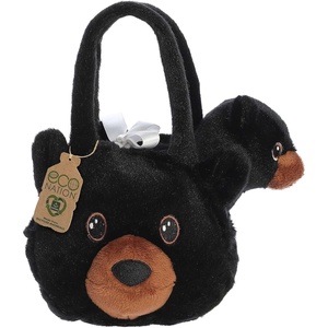 Aurora® Responsibly Made Eco Nation™ Black Bear Stuffed Animal – Ideal for Playtime Adventures – Perfect for Birthdays or Just Because – Black 6 Inches