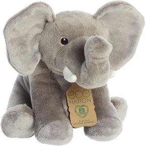 Aurora® Responsibly Made Eco Nation™ Eco Hugs™ Elephant Stuffed Animal – Ideal for Playtime Adventures – Perfect for Birthdays or Just Because – Grey 11.5 Inches