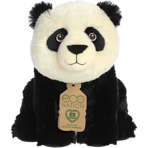 Aurora® Responsibly Made Eco Nation™ Eco Hugs™ Panda Stuffed Animal – Ideal for Playtime Adventures – Perfect for Birthdays or Just Because – Black, White 11 Inches