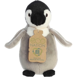 Aurora® Responsibly Made Eco Nation™ Eco Softies™ Baby Emperor Penguin Stuffed Animal – Ideal for Playtime Adventures – Perfect for Birthdays or Just Because – Grey 8 Inches