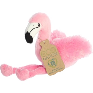 Aurora® Responsibly Made Eco Nation™ Eco Softies™ Flamingo Stuffed Animal – Ideal for Playtime Adventures – Perfect for Birthdays or Just Because – Pink 8.5 Inches