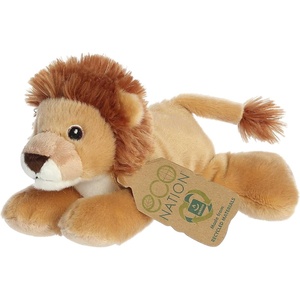 Aurora® Responsibly Made Eco Nation™ Eco Softies™ Lion Stuffed Animal – Ideal for Playtime Adventures – Perfect for Birthdays or Just Because – Brown 8 Inches