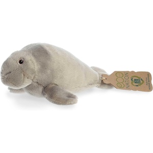 Aurora® Responsibly Made Eco Nation™ Eco Softies™ Manatee Stuffed Animal – Ideal for Playtime Adventures – Perfect for Birthdays or Just Because – Grey 8.5 Inches
