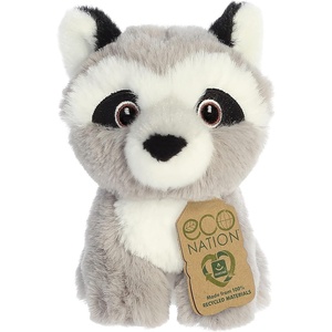 Aurora® Responsibly Made Eco Nation™ Raccoon Stuffed Animal – Ideal for Playtime Adventures – Perfect for Birthdays or Just Because – Gray 5 Inches